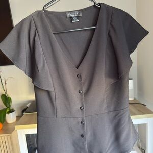 Elegant Black Button-Up Blouse
